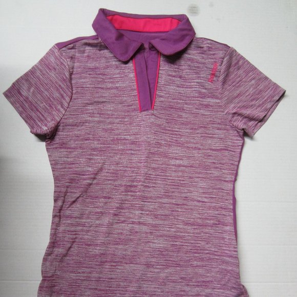 Reebok variegated purple XS stretch top with collar and short sleeves - Picture 1 of 3